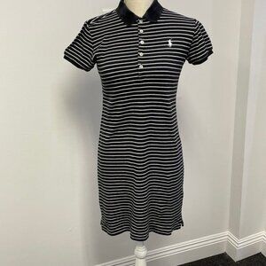 Polo Ralph Lauren Women's Casual Dress - Black and White Striped - Size S - GUC